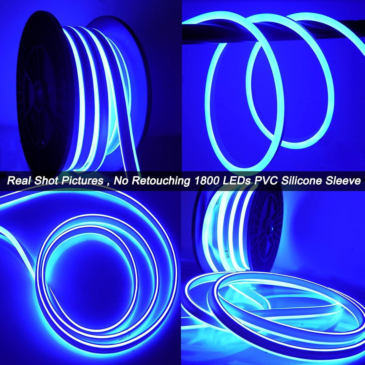 Luz de Tira LED Neón SURNIE 15m Azul Impermeable Flexible
