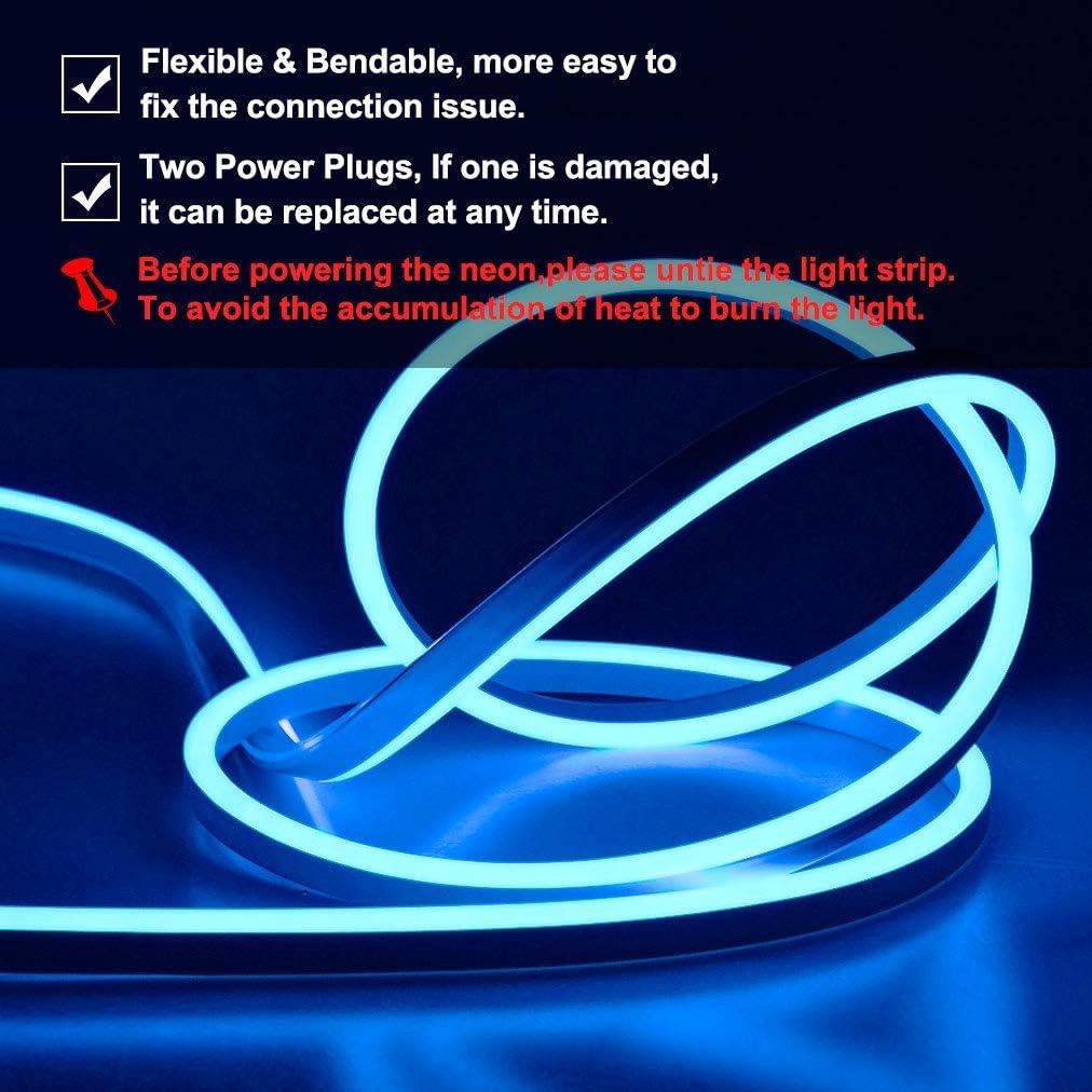 Luz de Tira LED Neón SURNIE 15m Azul Impermeable Flexible