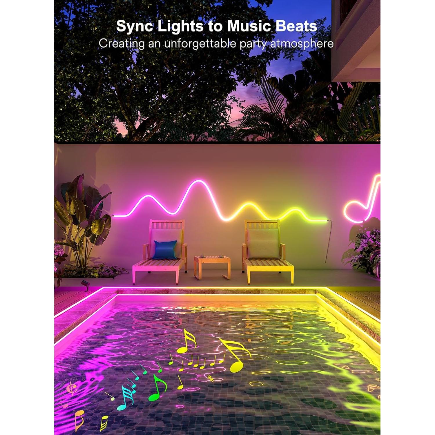 Luces de Neón LED 10m ANGELHALO IP65 Impermeables con Control