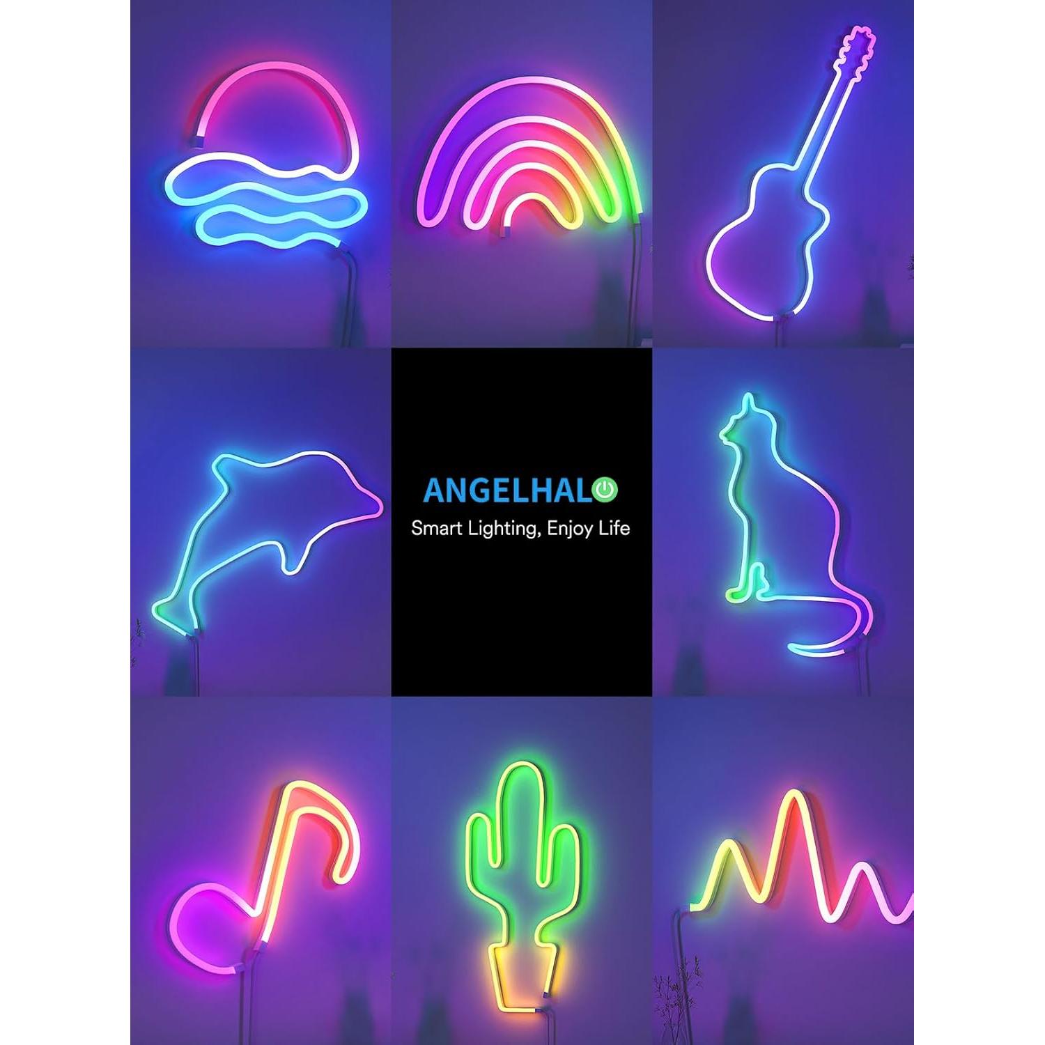 Luces de Neón LED 10m ANGELHALO IP65 Impermeables con Control