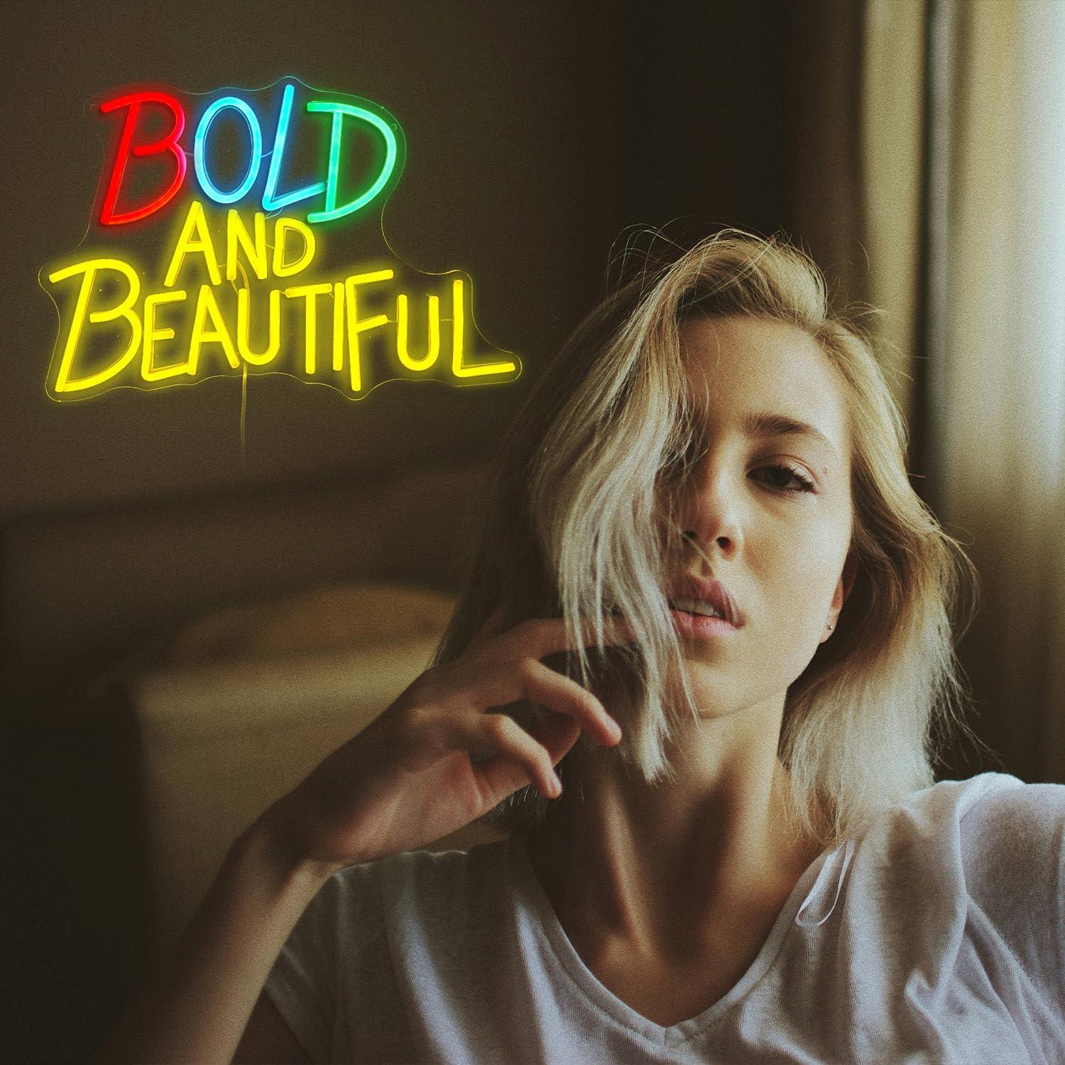 Letrero LED Neón Audaz y Hermoso 41.91x28.96cm USB Dimmable