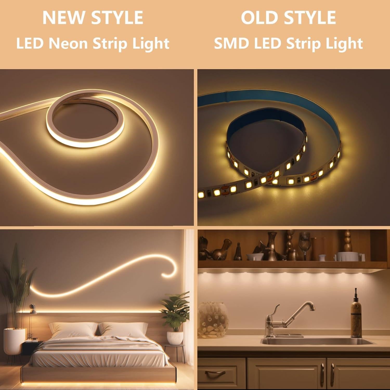 Tira LED Neón 10M ZHONG YI 3000K Blanco Cálido Impermeable