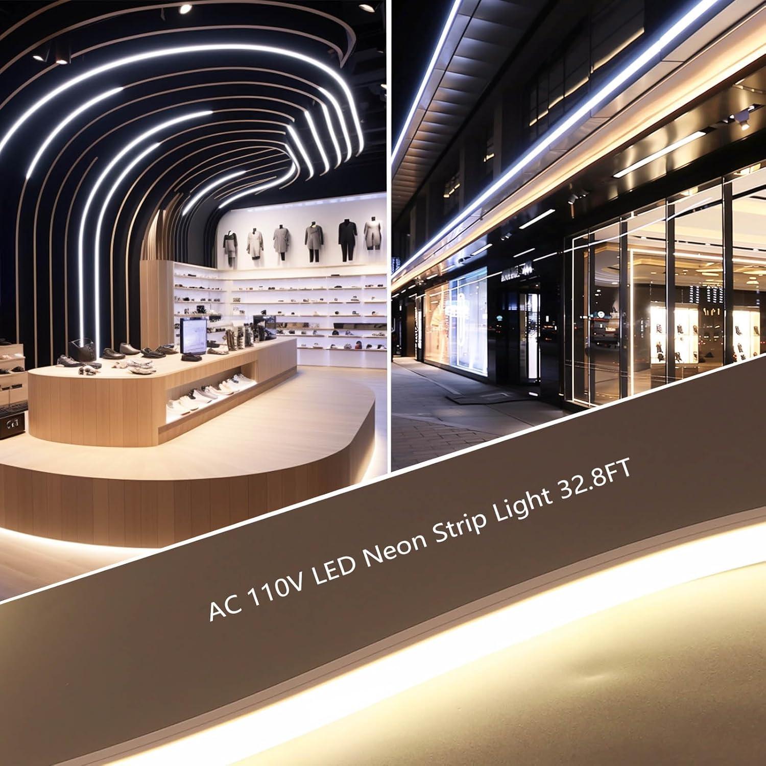 Tira LED Neón 10M ZHONG YI 3000K Blanco Cálido Impermeable