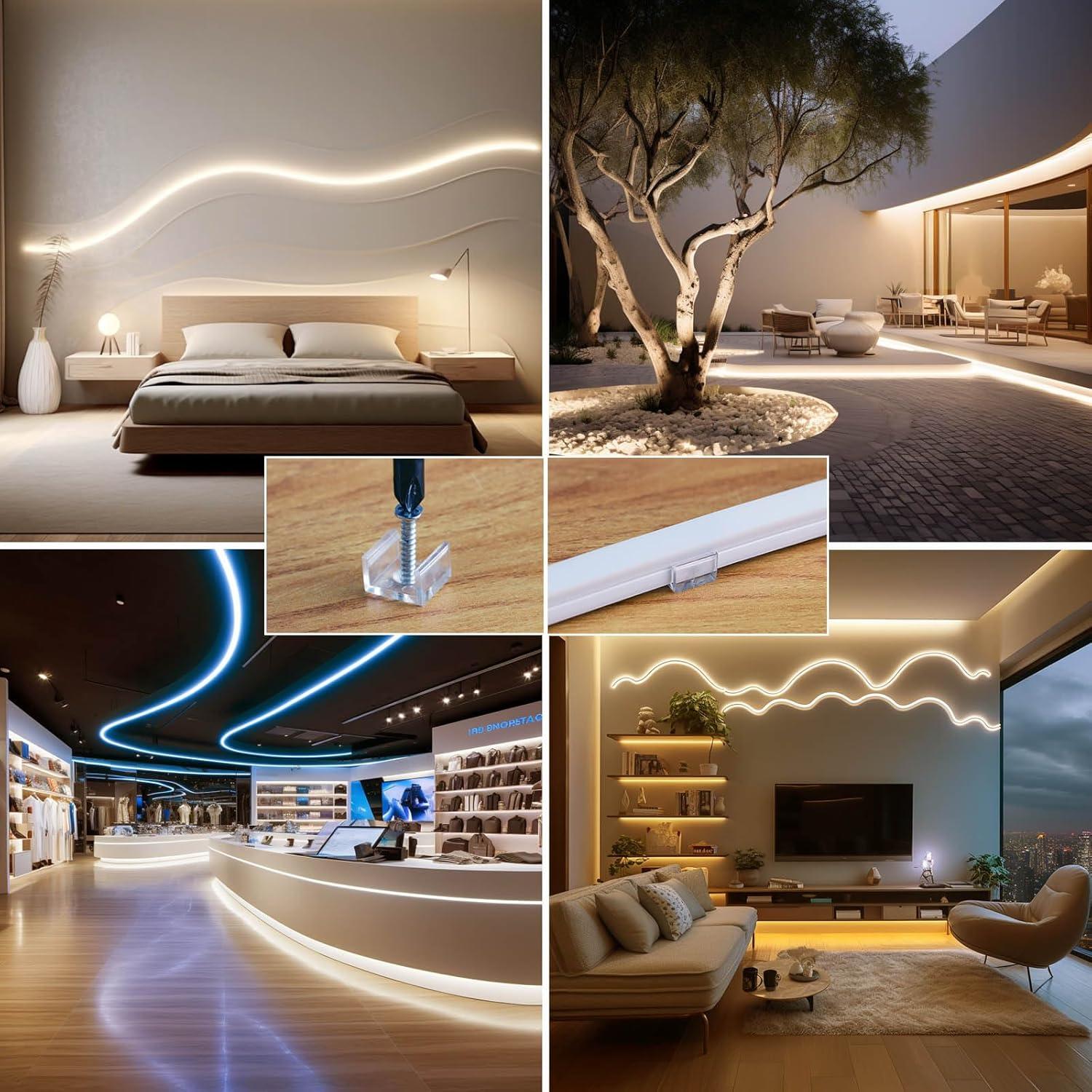 Tira LED Neón 10M ZHONG YI 3000K Blanco Cálido Impermeable