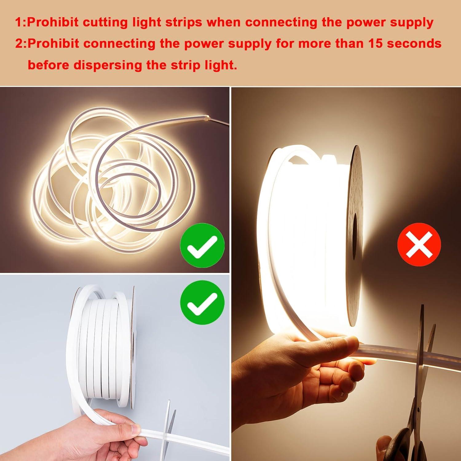 Tira LED Neón 10M ZHONG YI 3000K Blanco Cálido Impermeable