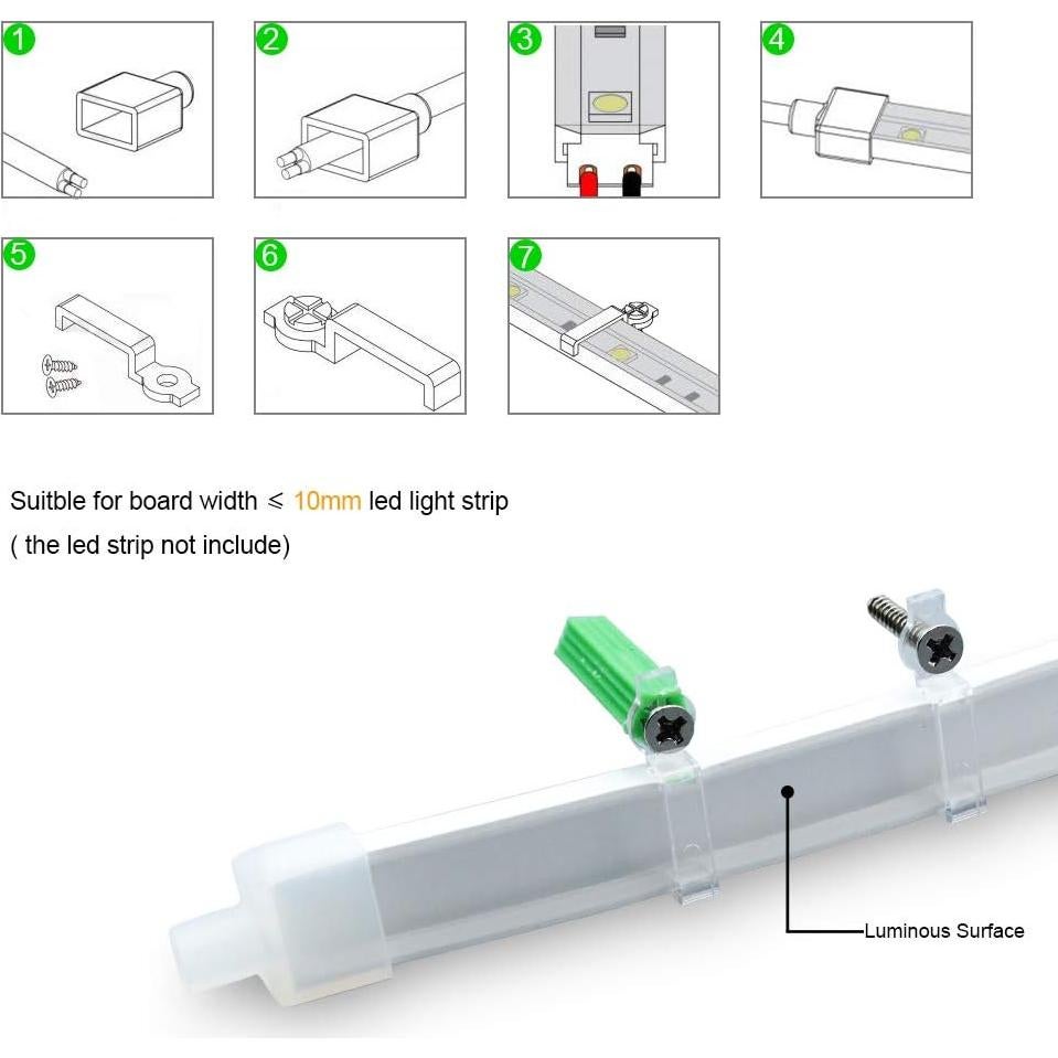 Canal LED de Silicona 5M IP68 para Tira de Luz 10mm LEDLightsWorld