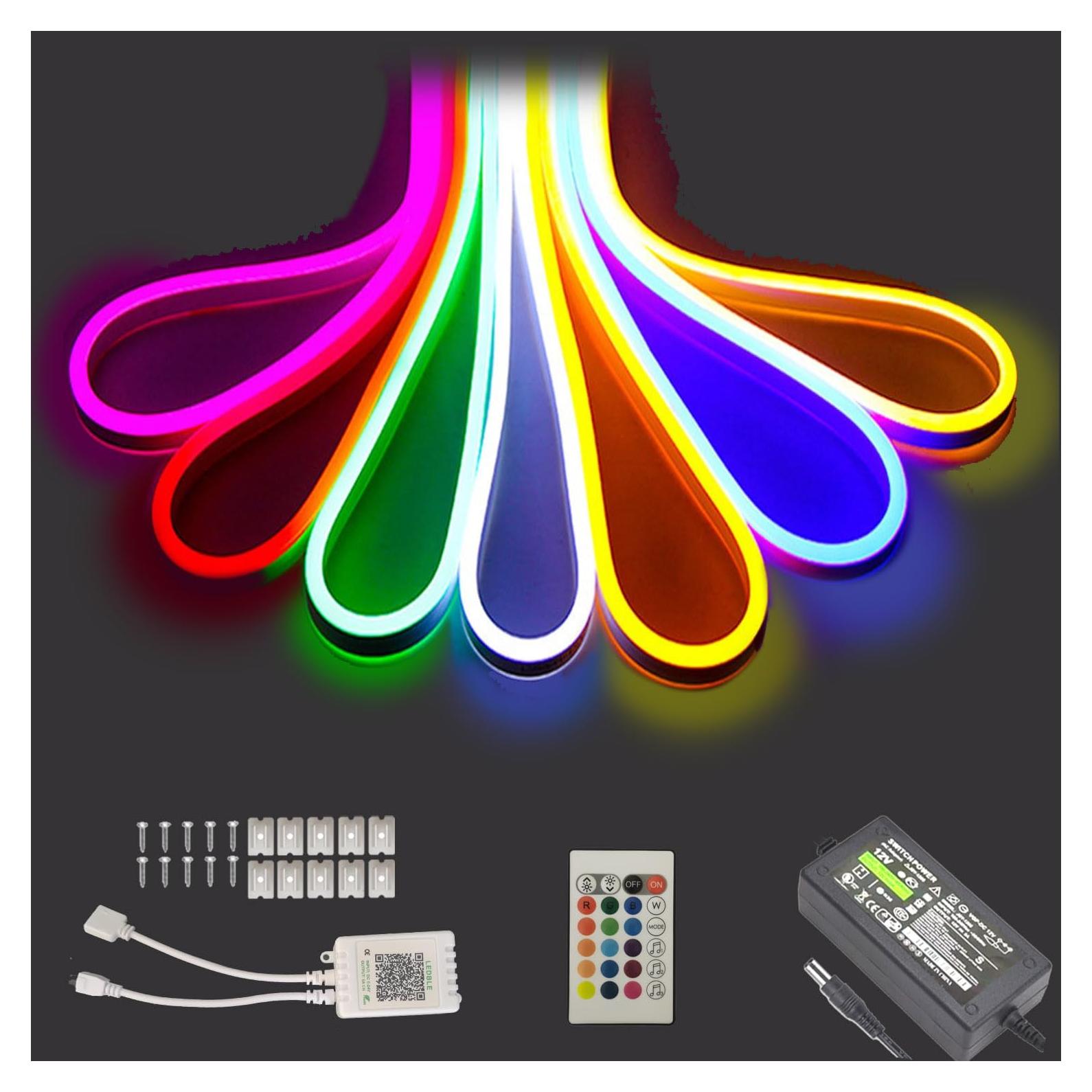 Tira de Luces LED Neón RGB 5m MaxLaxer Control Remoto IP65