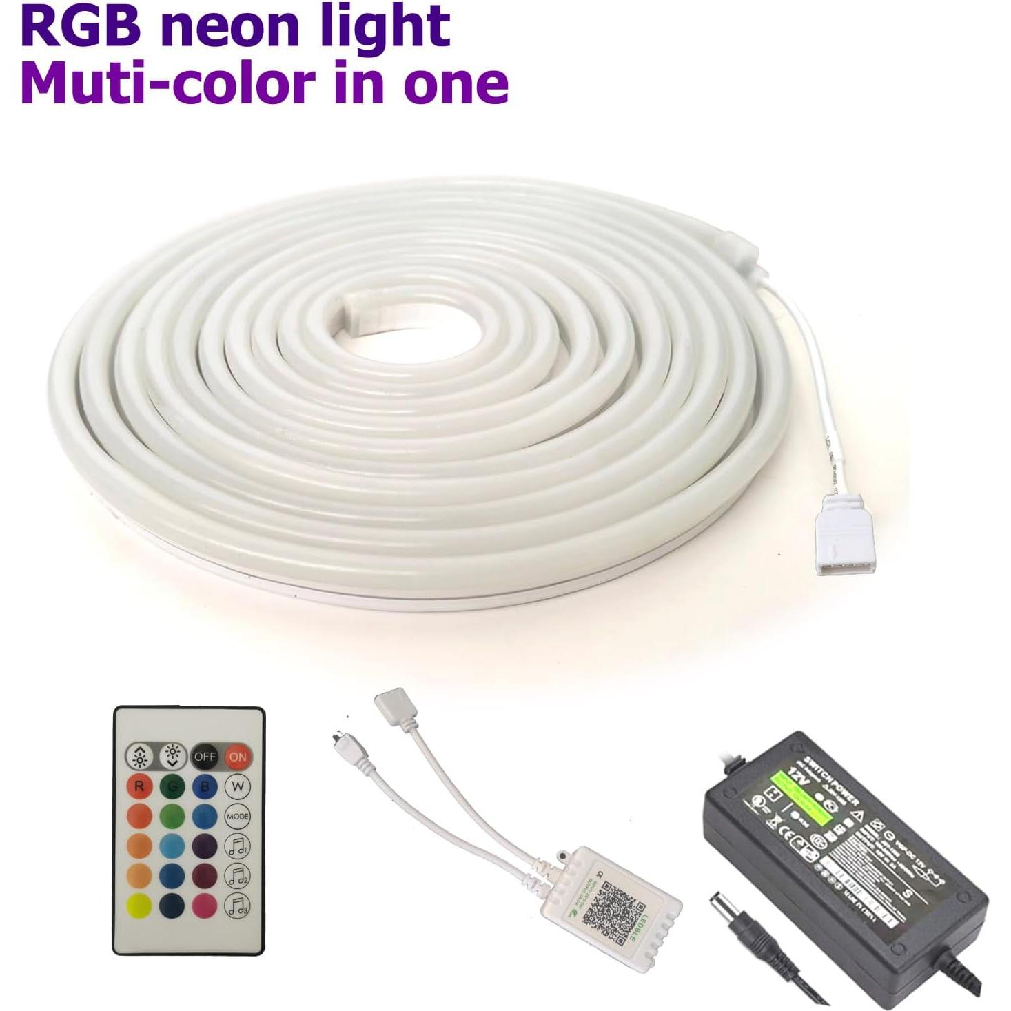 Tira de Luces LED Neón RGB 5m MaxLaxer Control Remoto IP65