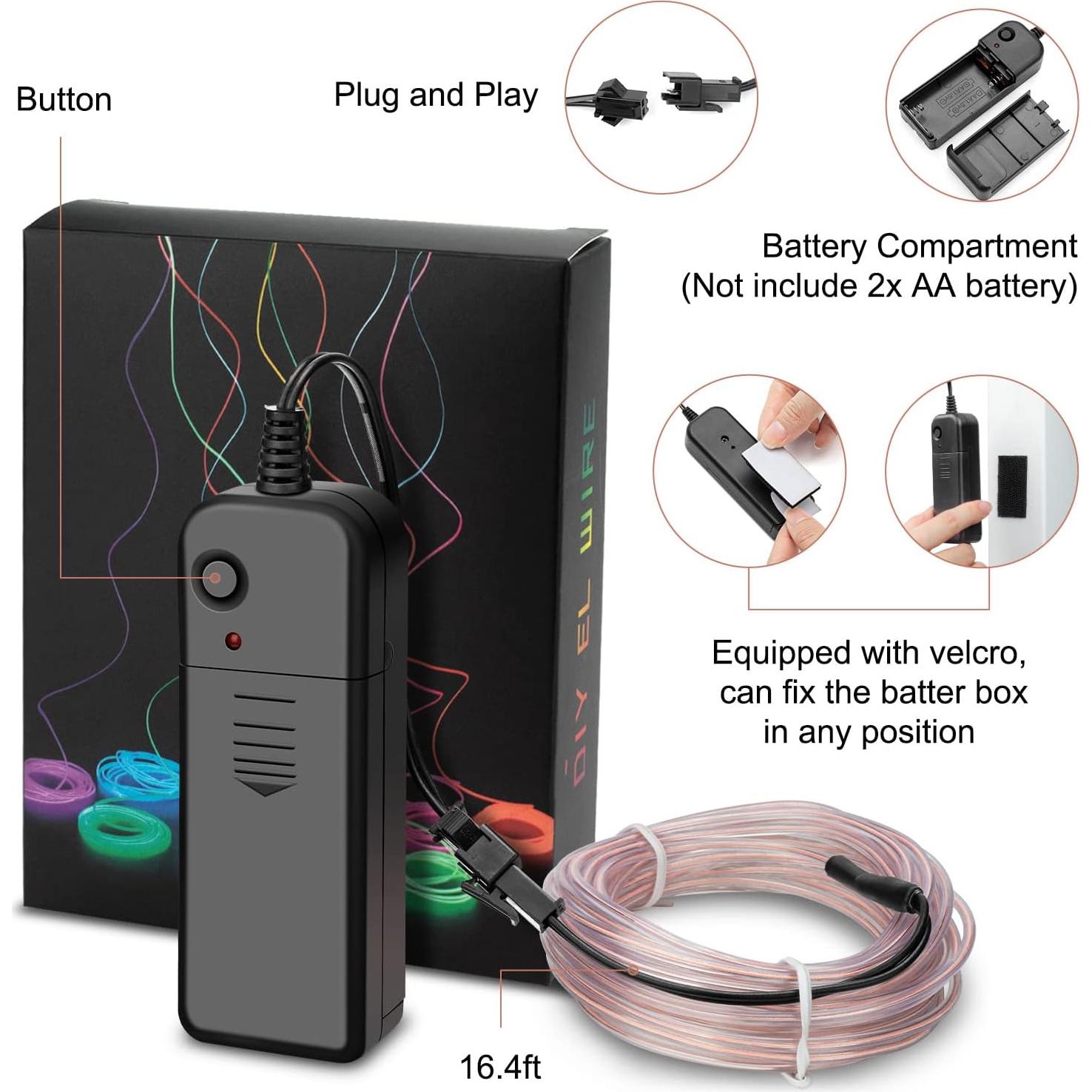 Cable de luz LED flexible IMDCGYY 5m 3 modos para decoración