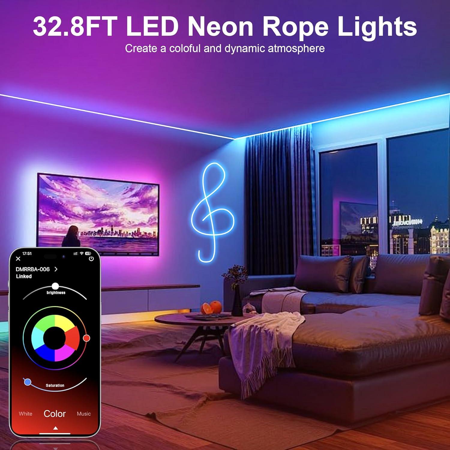 Tira de Luz LED Neón 10M Nexillumi RGB IP67 Control Remoto