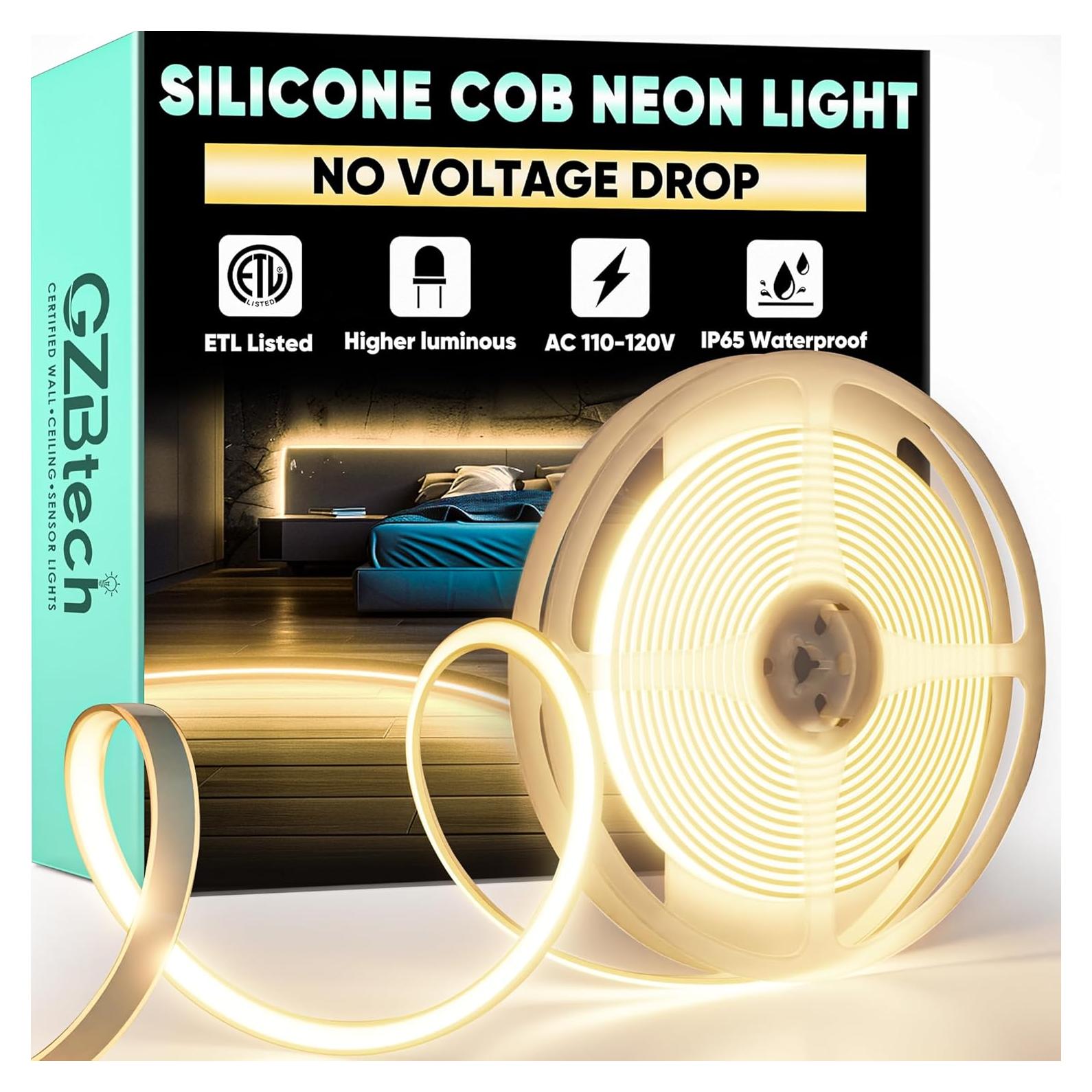Luz de Cuerda Neon COB GZBtech 5M 2800K Impermeable