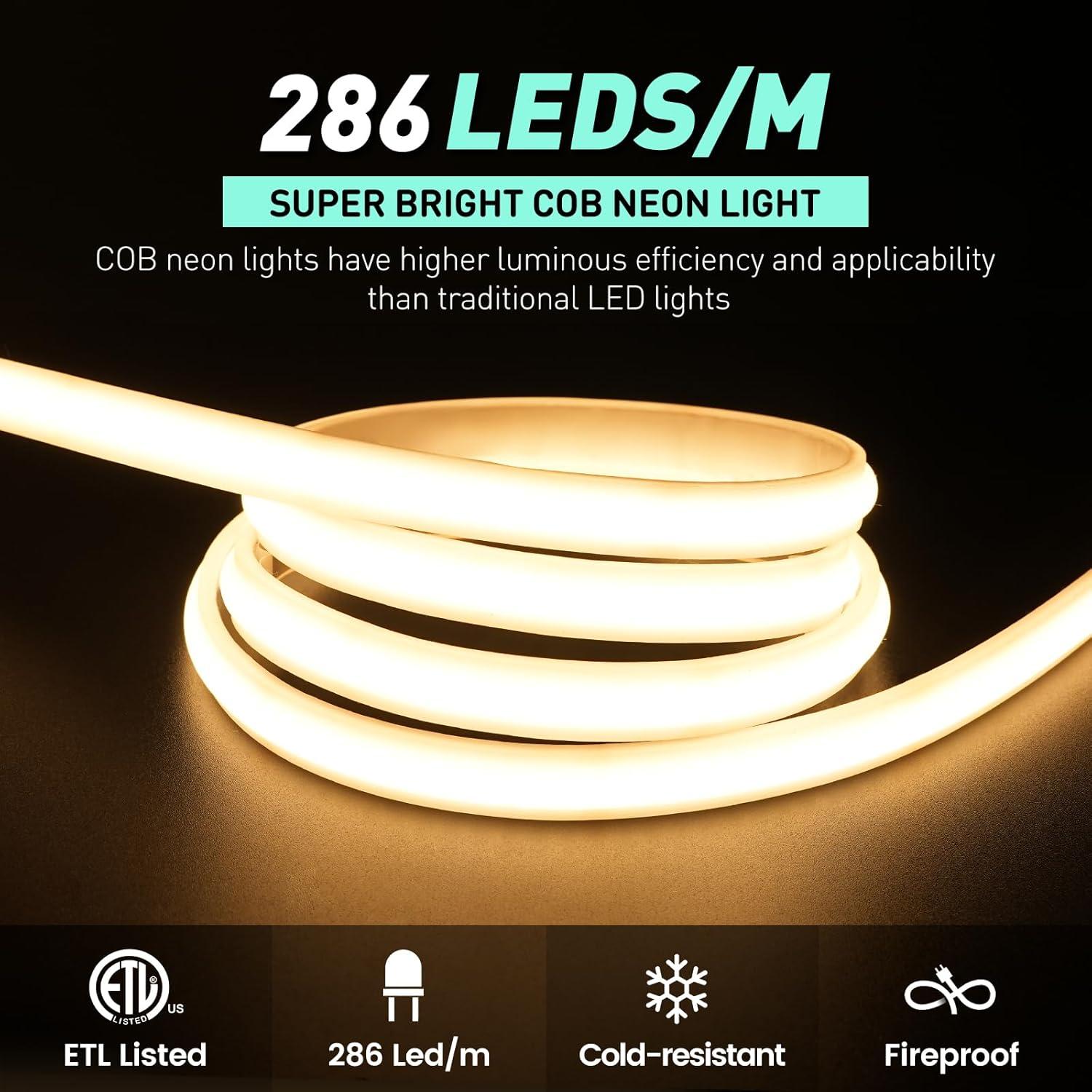 Luz de Cuerda Neon COB GZBtech 5M 2800K Impermeable