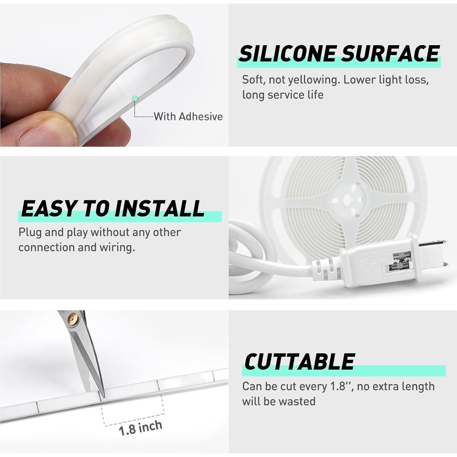 Luz de Cuerda Neon COB GZBtech 5M 2800K Impermeable