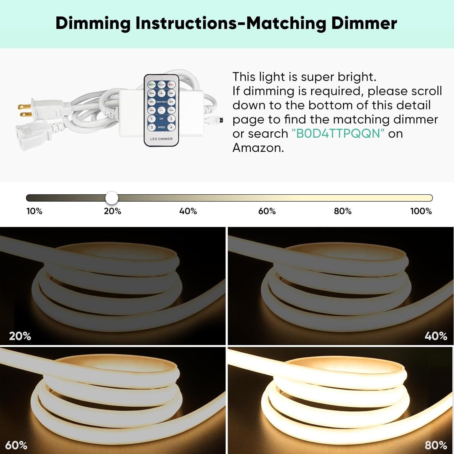 Luz de Cuerda Neon COB GZBtech 5M 2800K Impermeable