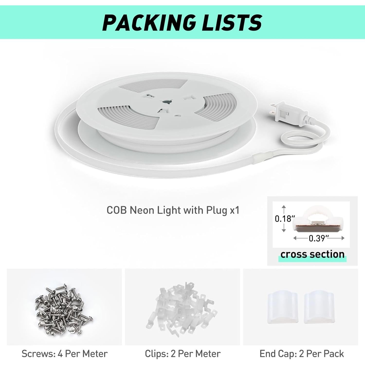 Luz de Cuerda Neon COB GZBtech 5M 2800K Impermeable