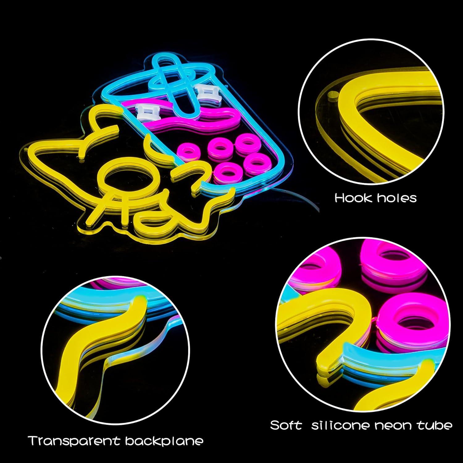 Cartel de Neón Gato SUYUZUR 38x33 cm LED Decoración Pared