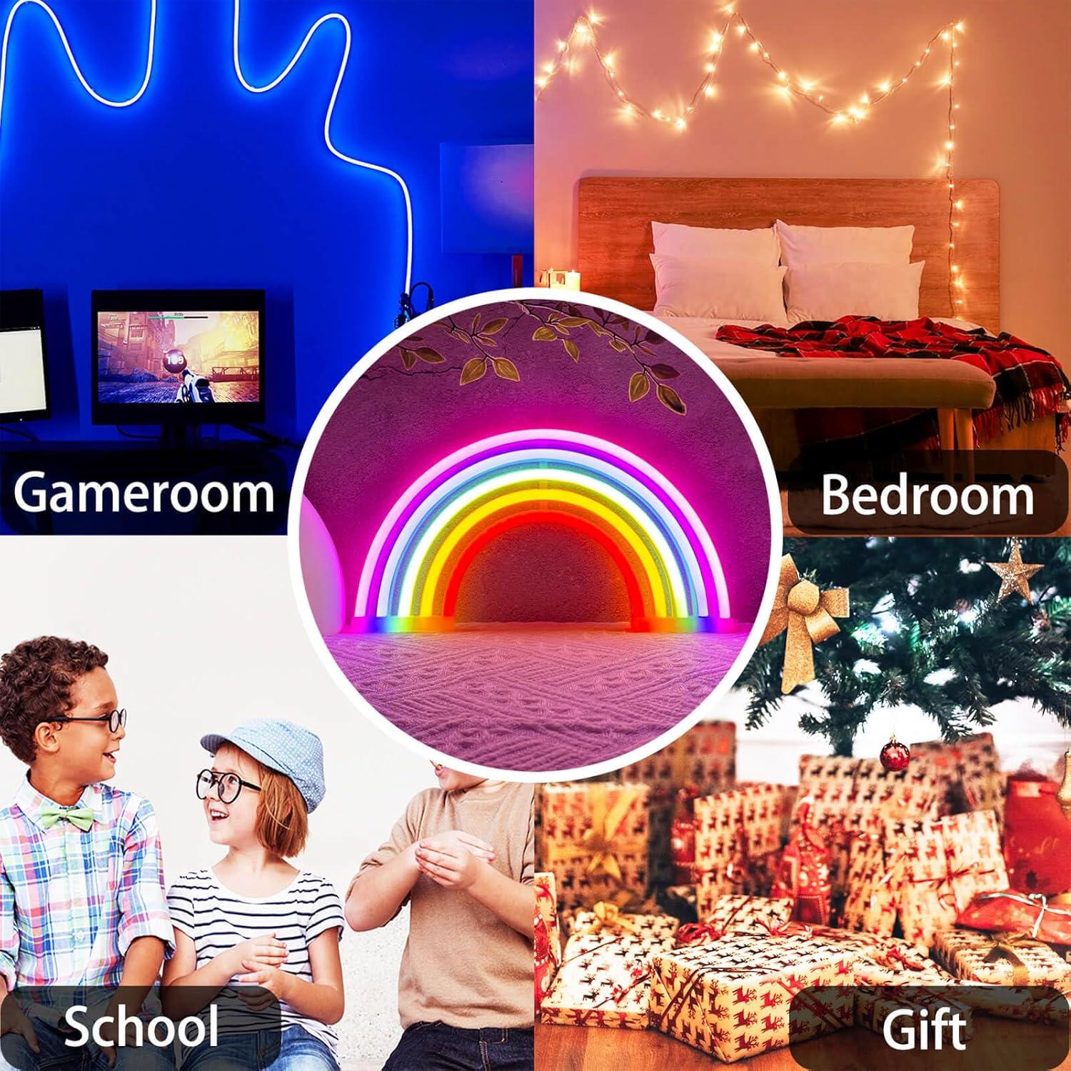 Luz de Neón Arcoíris LED HOHOSIGN para Decoración de Pared