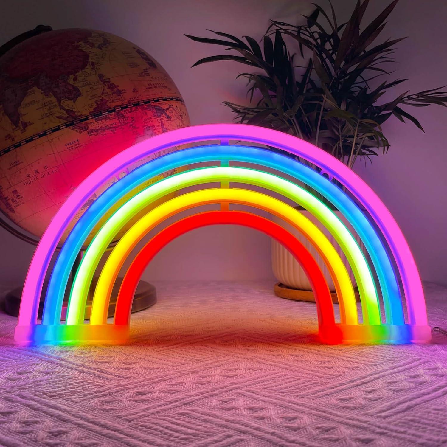 Luz de Neón Arcoíris LED HOHOSIGN para Decoración de Pared