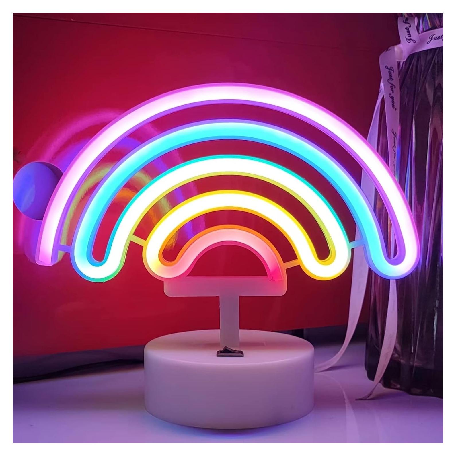 Cartel de Neón LED JYWJ Arcoíris 18.54 cm USB/Batería