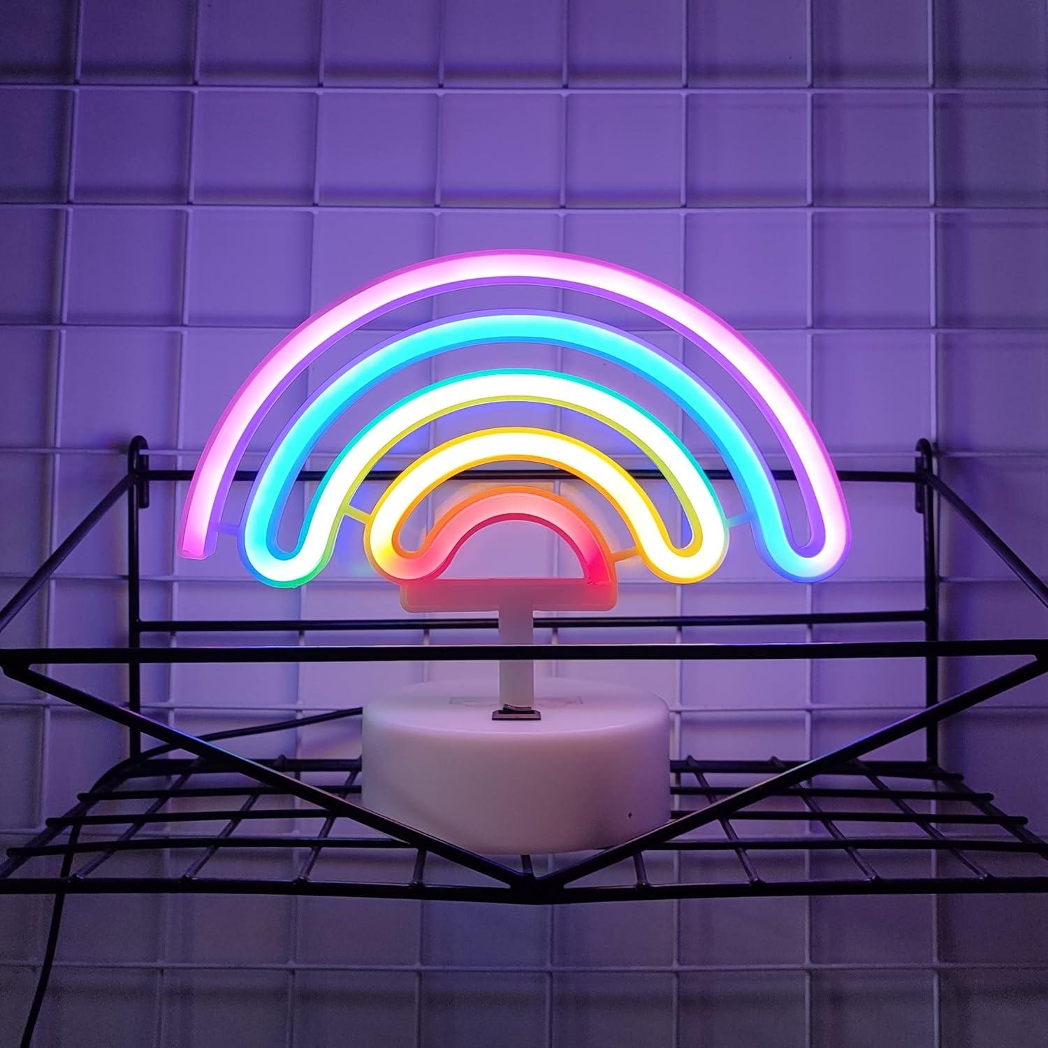 Cartel de Neón LED JYWJ Arcoíris 18.54 cm USB/Batería