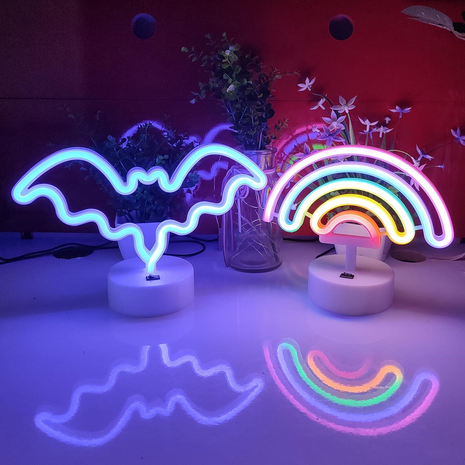 Cartel de Neón LED JYWJ Arcoíris 18.54 cm USB/Batería