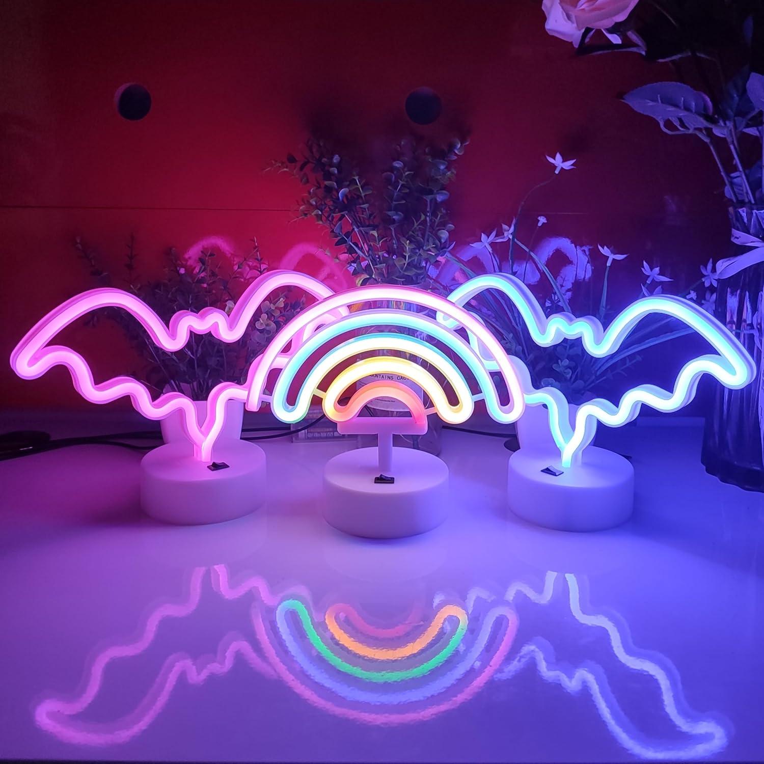 Cartel de Neón LED JYWJ Arcoíris 18.54 cm USB/Batería