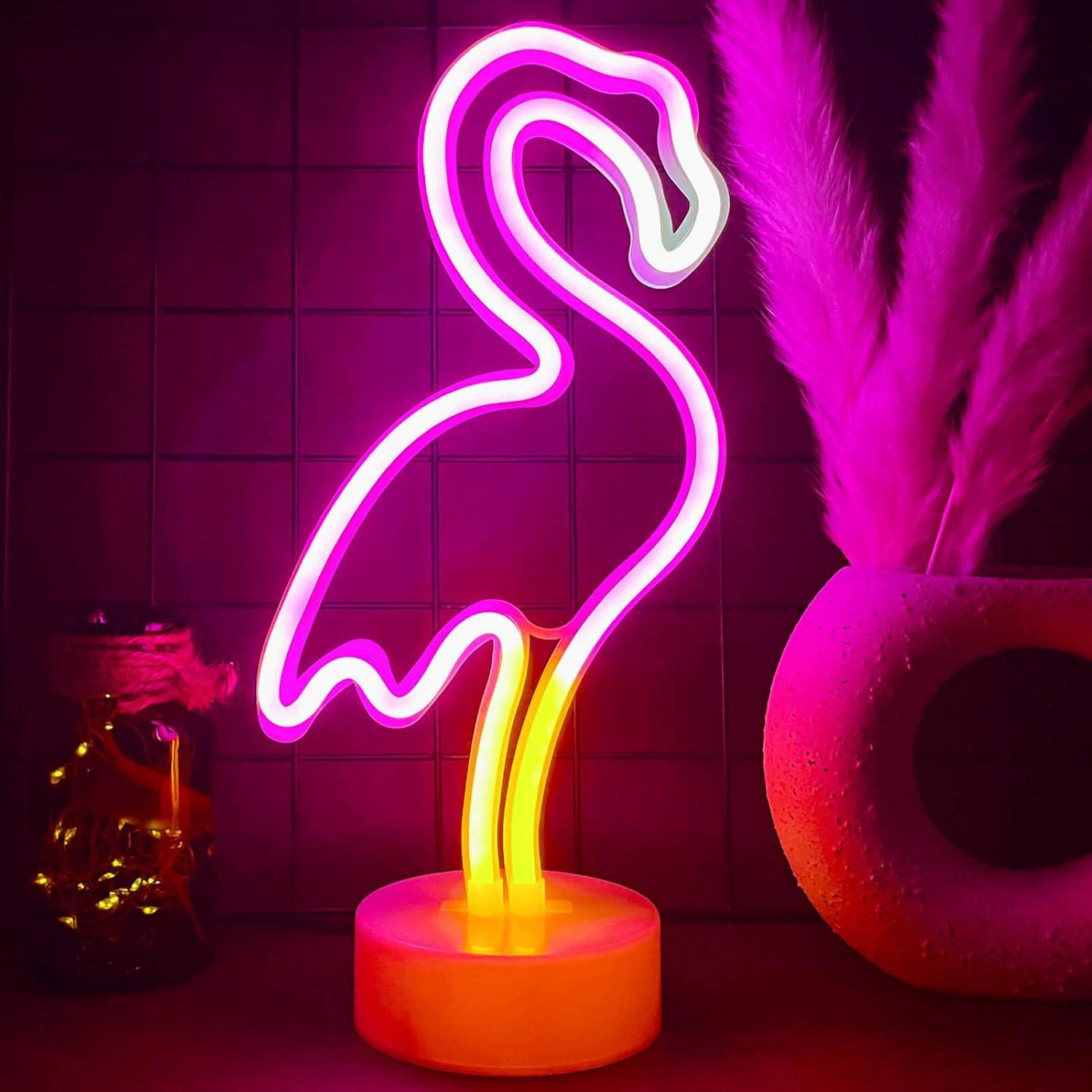 Luz de Neón LED Flamingo Rosa VIFULIN - Decoración Infantil