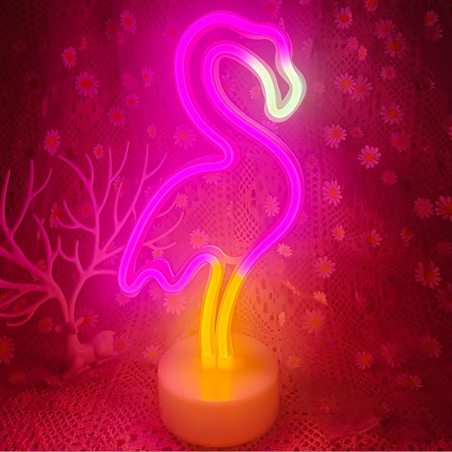 Luz de Neón LED Flamingo Rosa VIFULIN - Decoración Infantil
