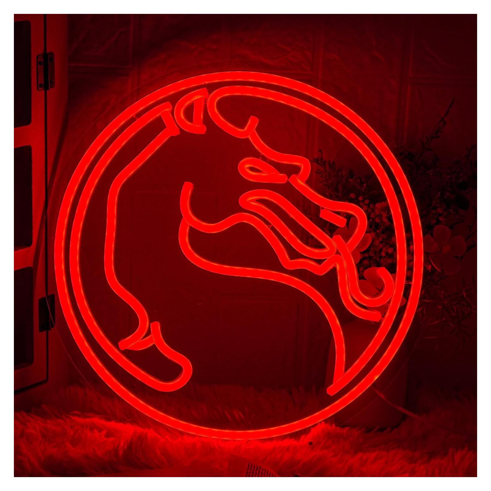 Luz de Neón Roja LMSIGNLY Dragón 33x33 cm LED Dimmable