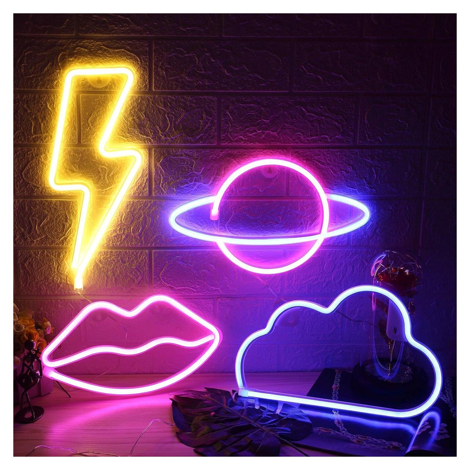 4 Pcs Luces de Noche Neón ZYP - Decoración Moderna LED