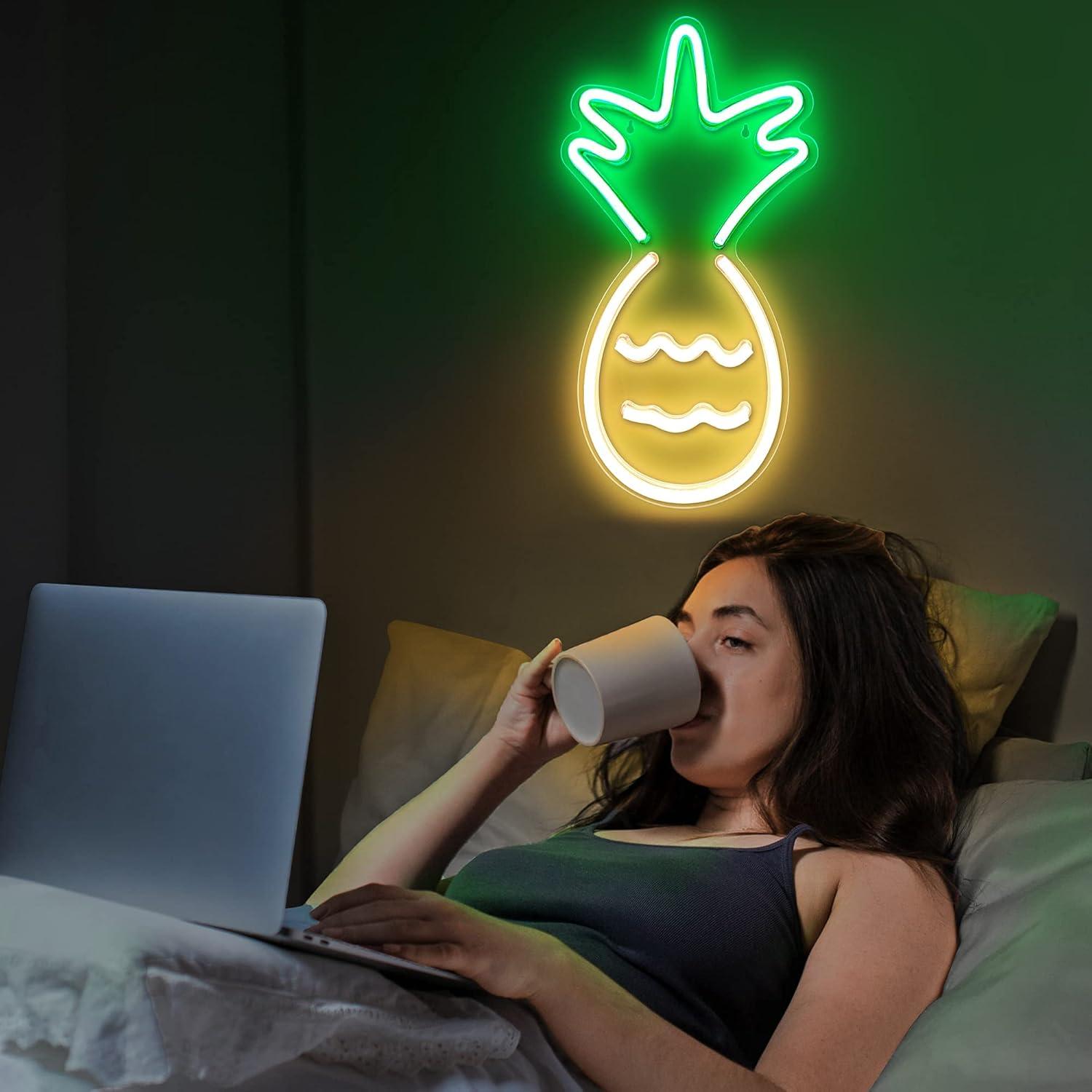 Letrero Neon Piña Lumoonosity 43x25.4cm Luz LED Decorativa