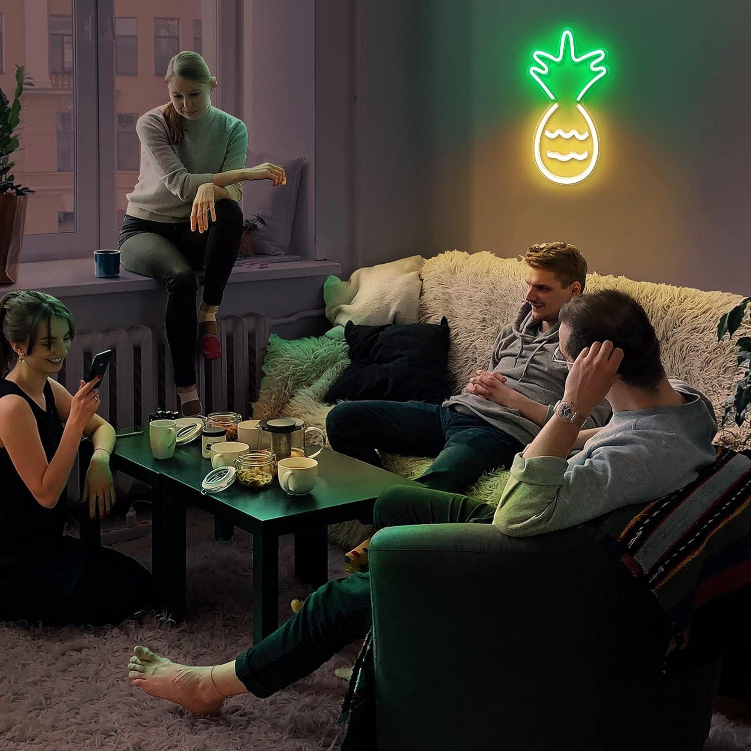 Letrero Neon Piña Lumoonosity 43x25.4cm Luz LED Decorativa