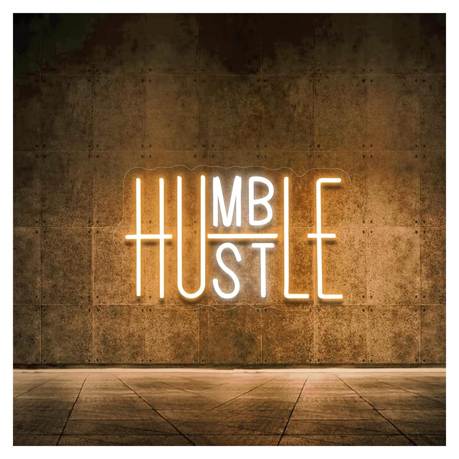 Luz de Neón Hustle LED Amarillo y Blanco 25x41 cm USB