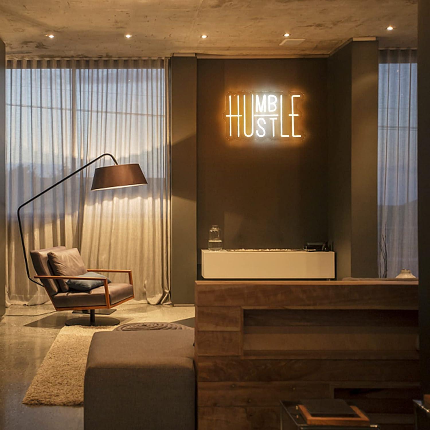 Luz de Neón Hustle LED Amarillo y Blanco 25x41 cm USB