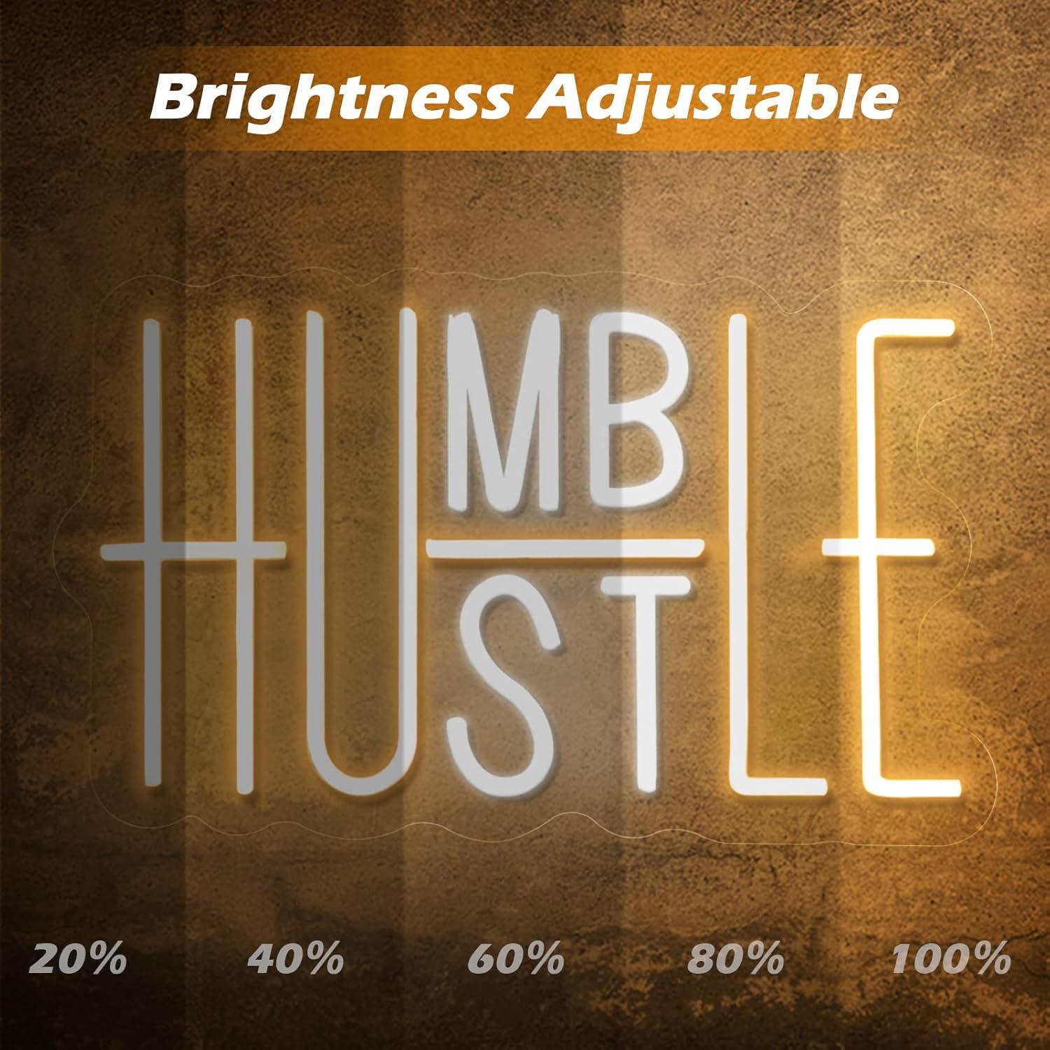 Luz de Neón Hustle LED Amarillo y Blanco 25x41 cm USB