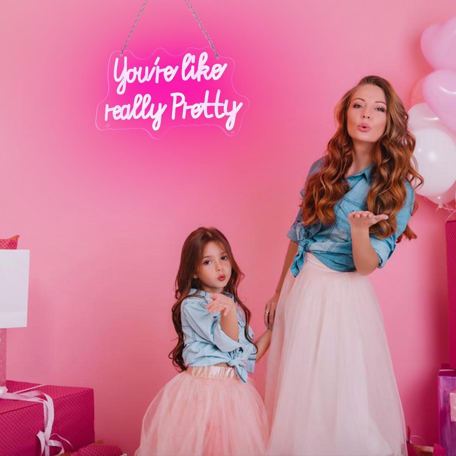 Letrero de Neón LED Rosa Yiedfino 38x23 cm Regulable