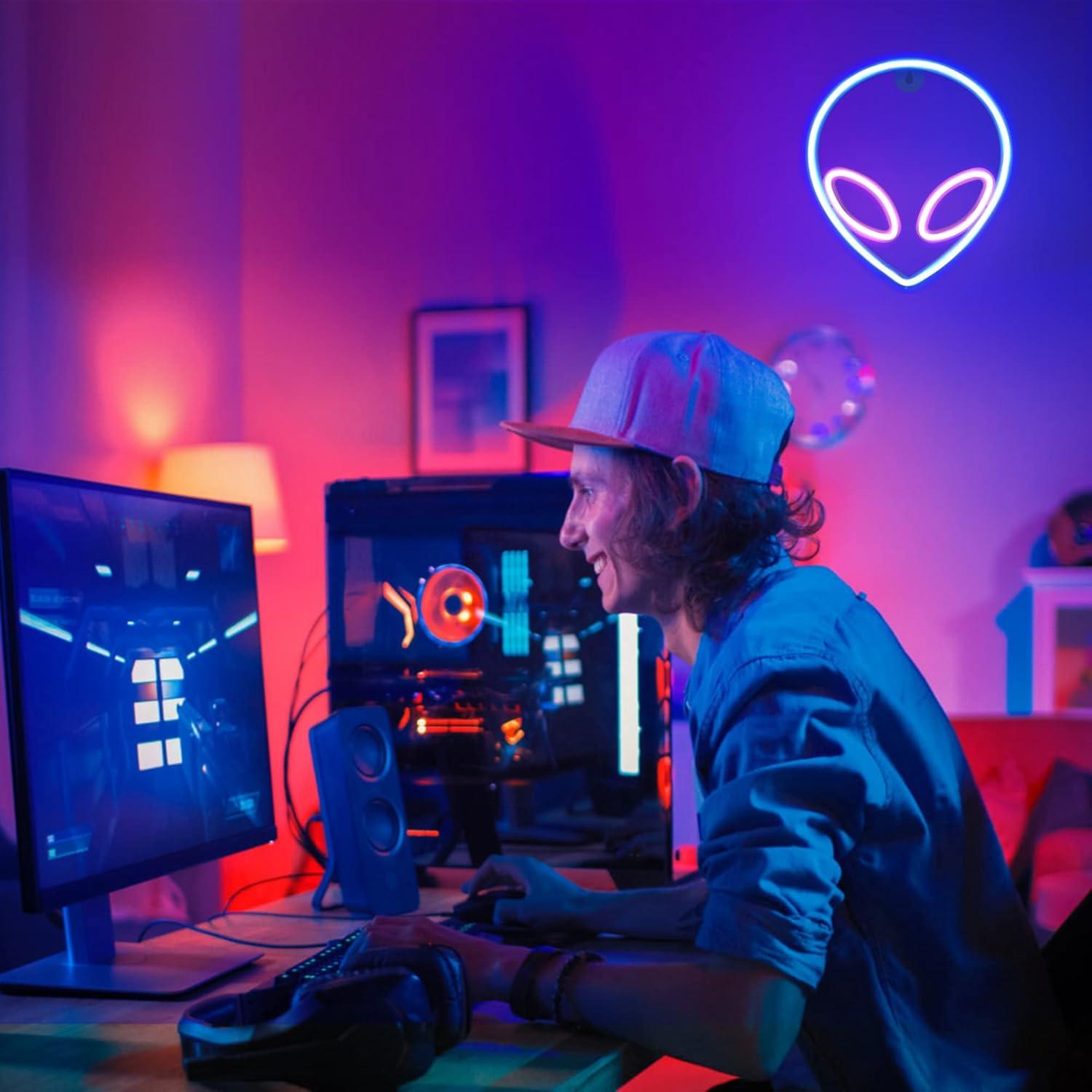 Carteles de Neón LED Sofunii 3PCS Espacio Alienígena Cohete