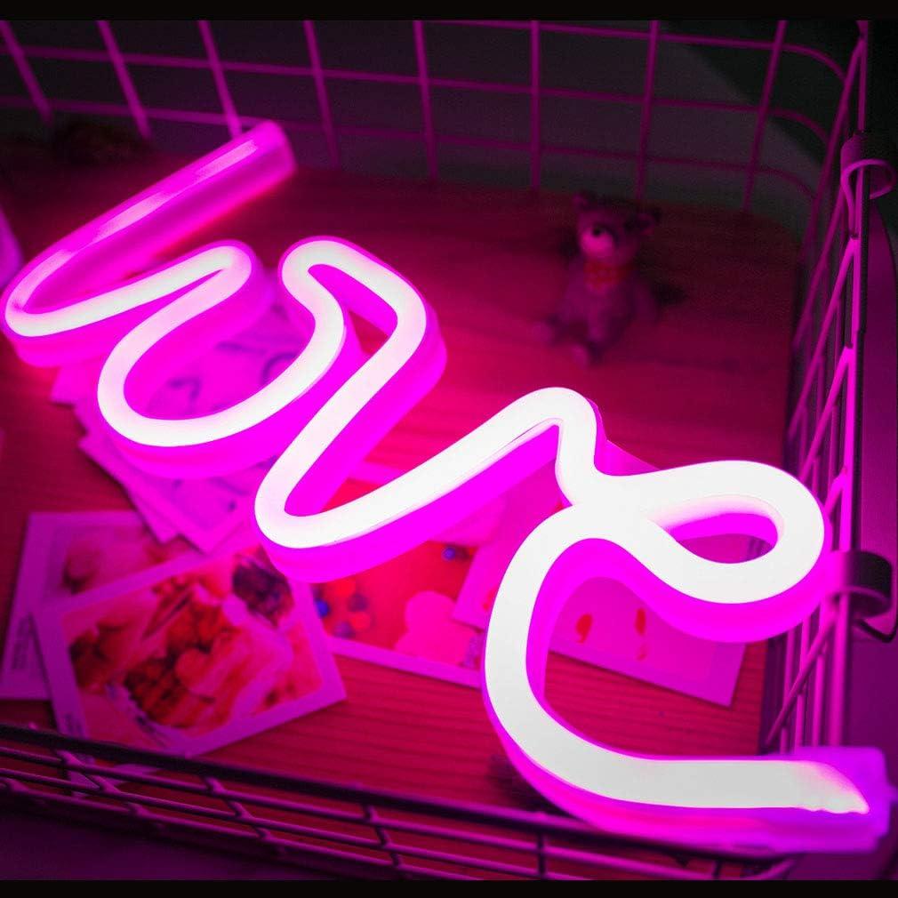 Luz Neon Amor Rosa MorTime 34.3x12.7cm Decoración Fiesta