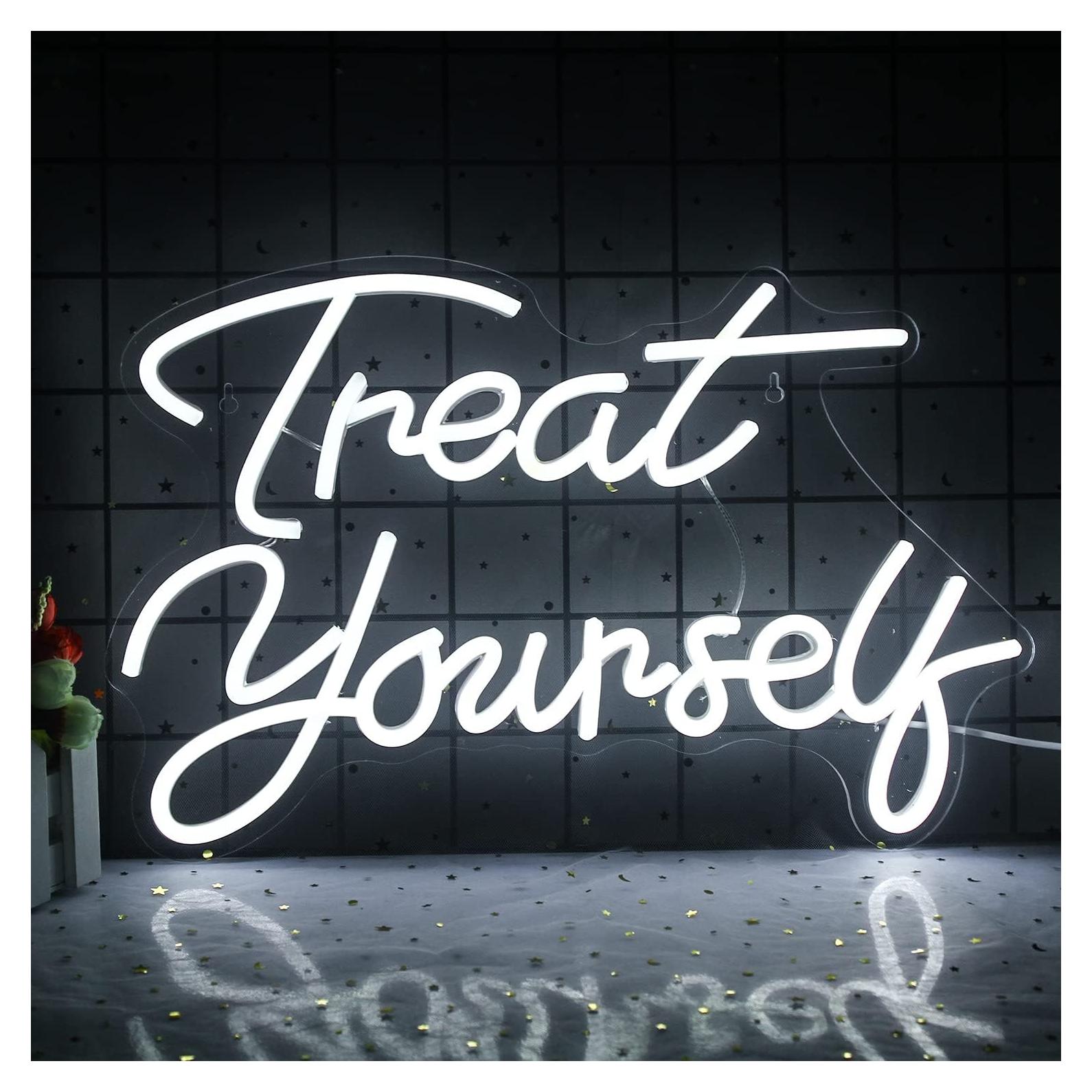 Señal de Neón Wanxing Trátate a Ti Mismo 40x26cm Blanca