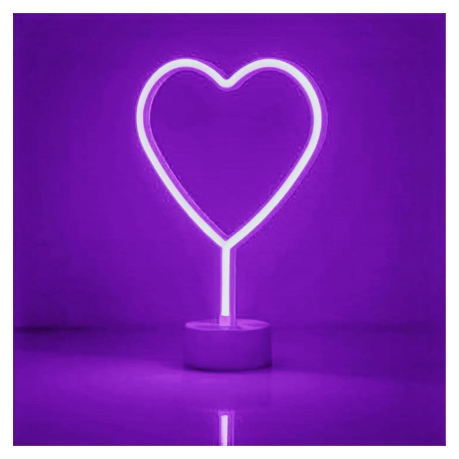 Letrero Neón Corazón UrsaMajor LED Morado para Decoración