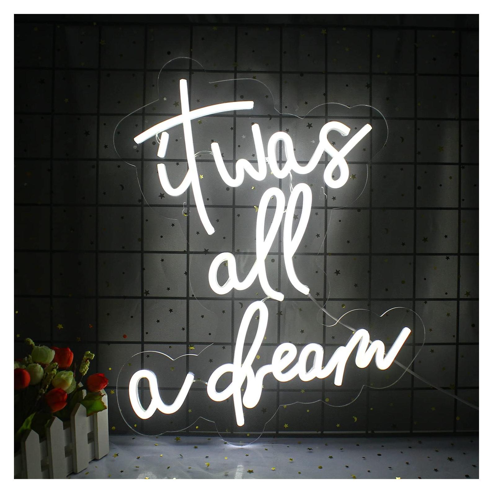 Letrero Neón LED Lucunstar Era Todo Un Sueño Blanco 40x33cm