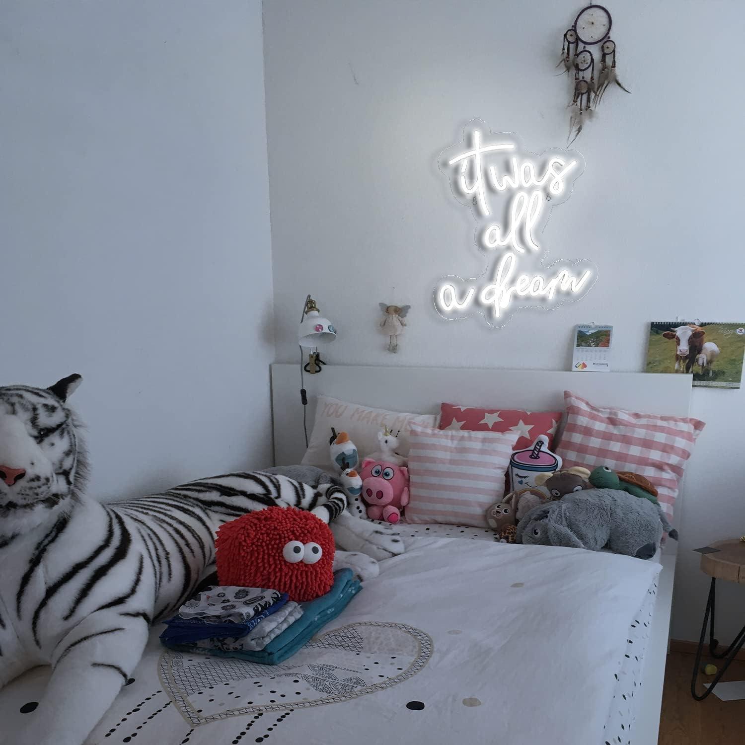 Letrero Neón LED Lucunstar Era Todo Un Sueño Blanco 40x33cm