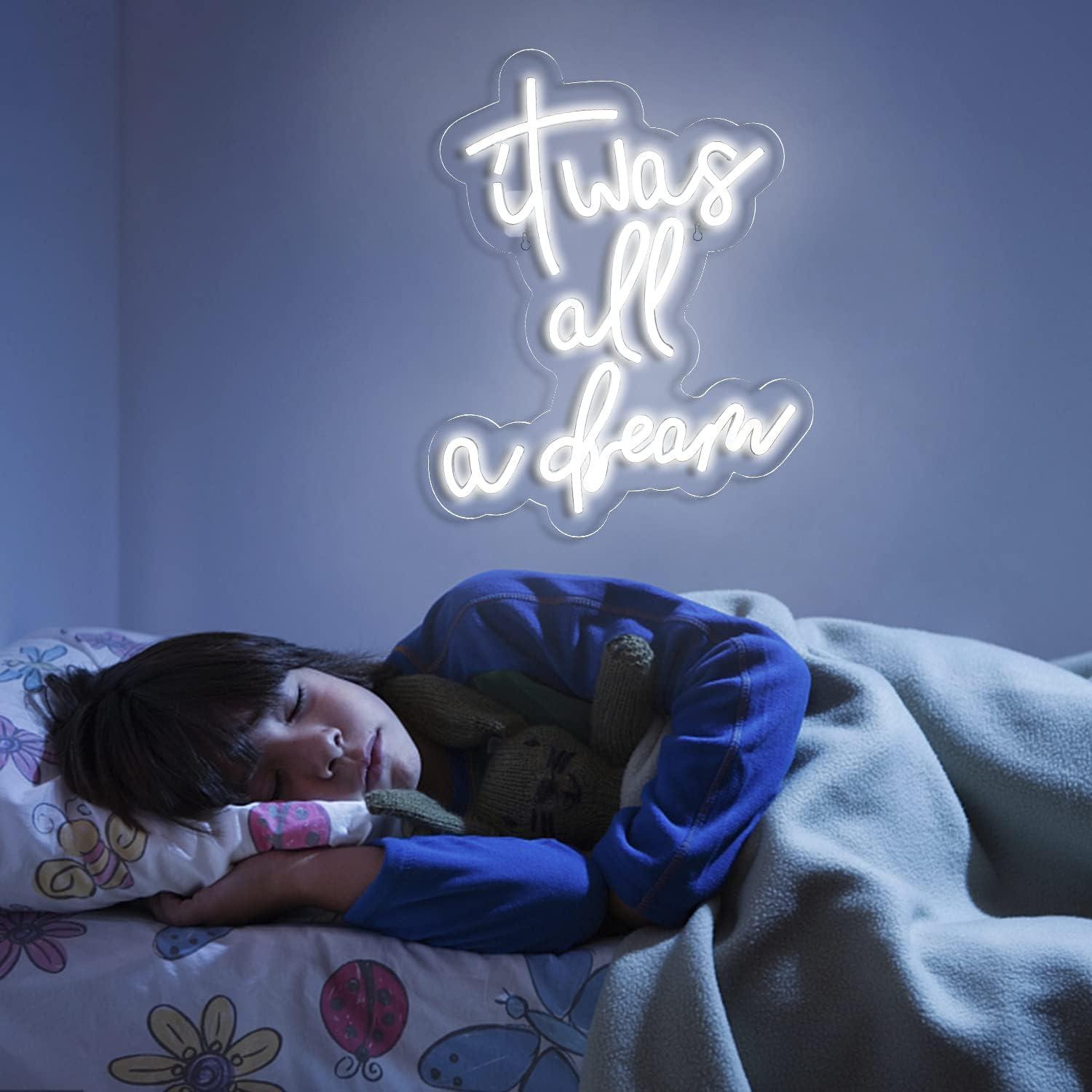 Letrero Neón LED Lucunstar Era Todo Un Sueño Blanco 40x33cm