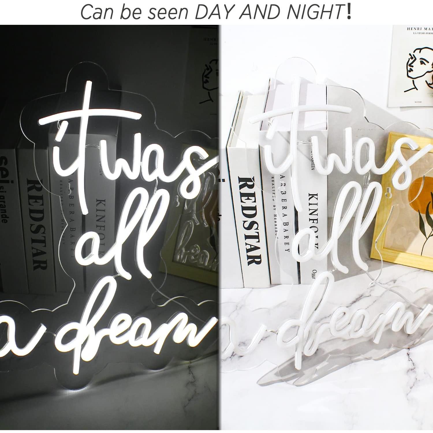 Letrero Neón LED Lucunstar Era Todo Un Sueño Blanco 40x33cm