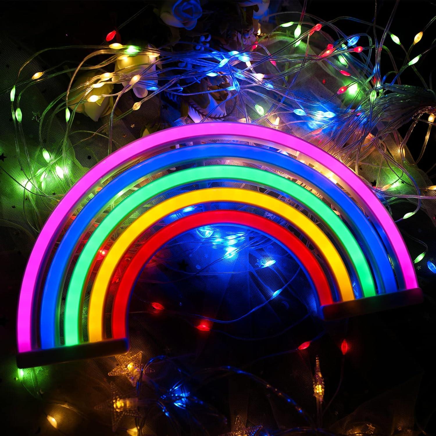 Lámpara de Neón Arcoíris ENUOLI 30.5x17.8 cm USB/Batería