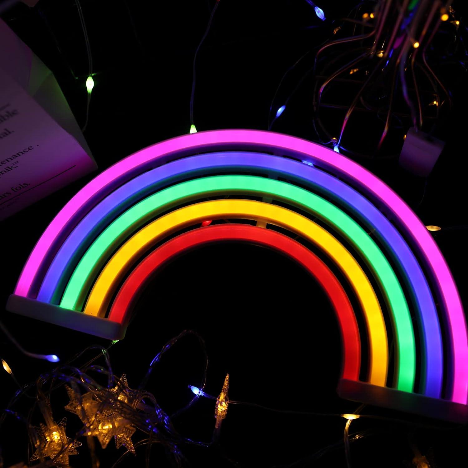 Lámpara de Neón Arcoíris ENUOLI 30.5x17.8 cm USB/Batería