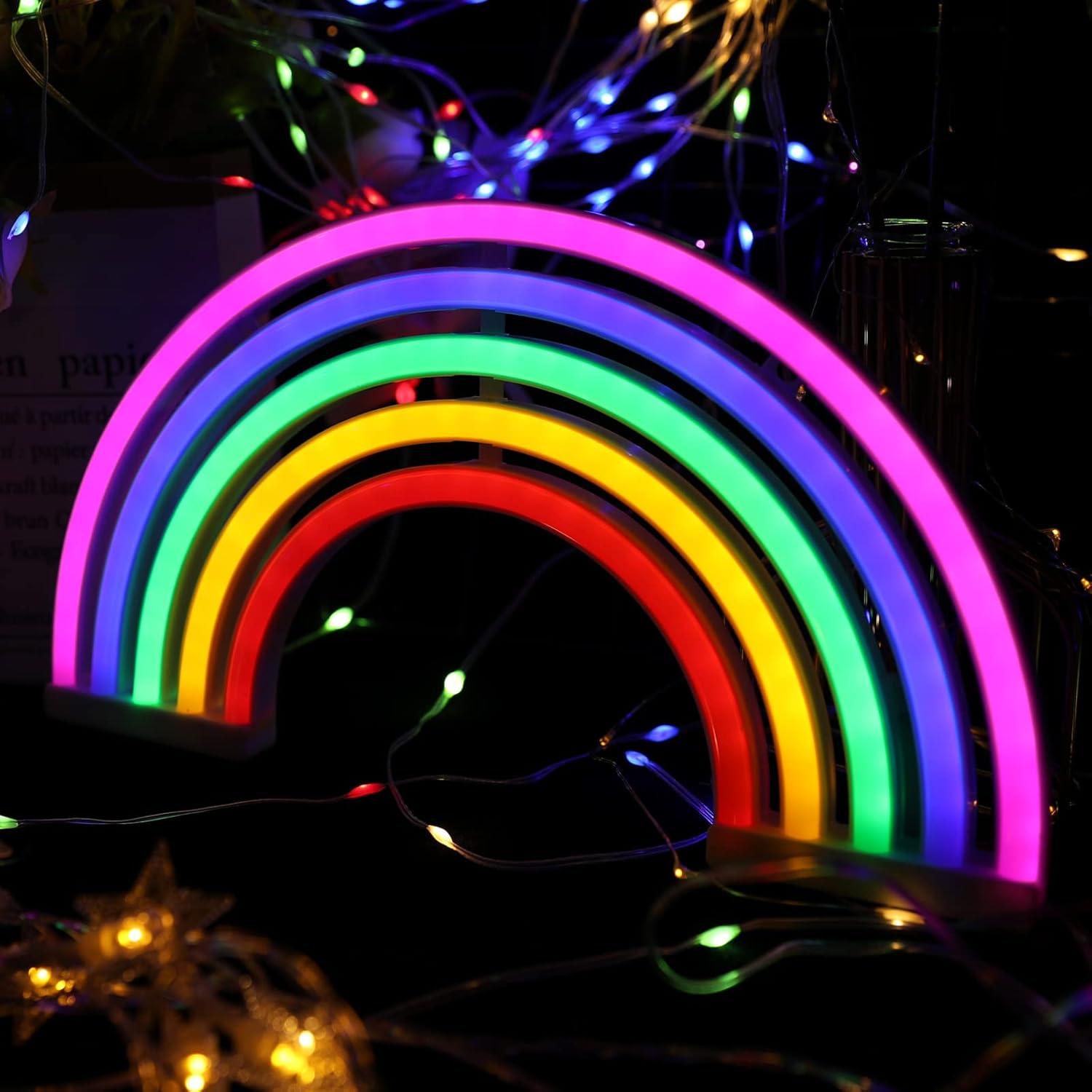 Lámpara de Neón Arcoíris ENUOLI 30.5x17.8 cm USB/Batería