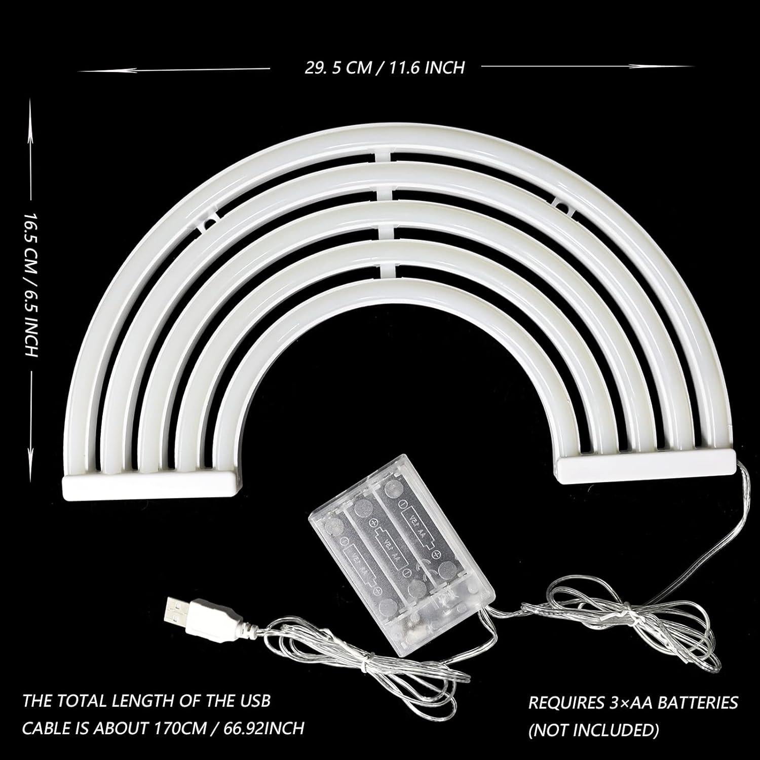 Lámpara de Neón Arcoíris ENUOLI 30.5x17.8 cm USB/Batería