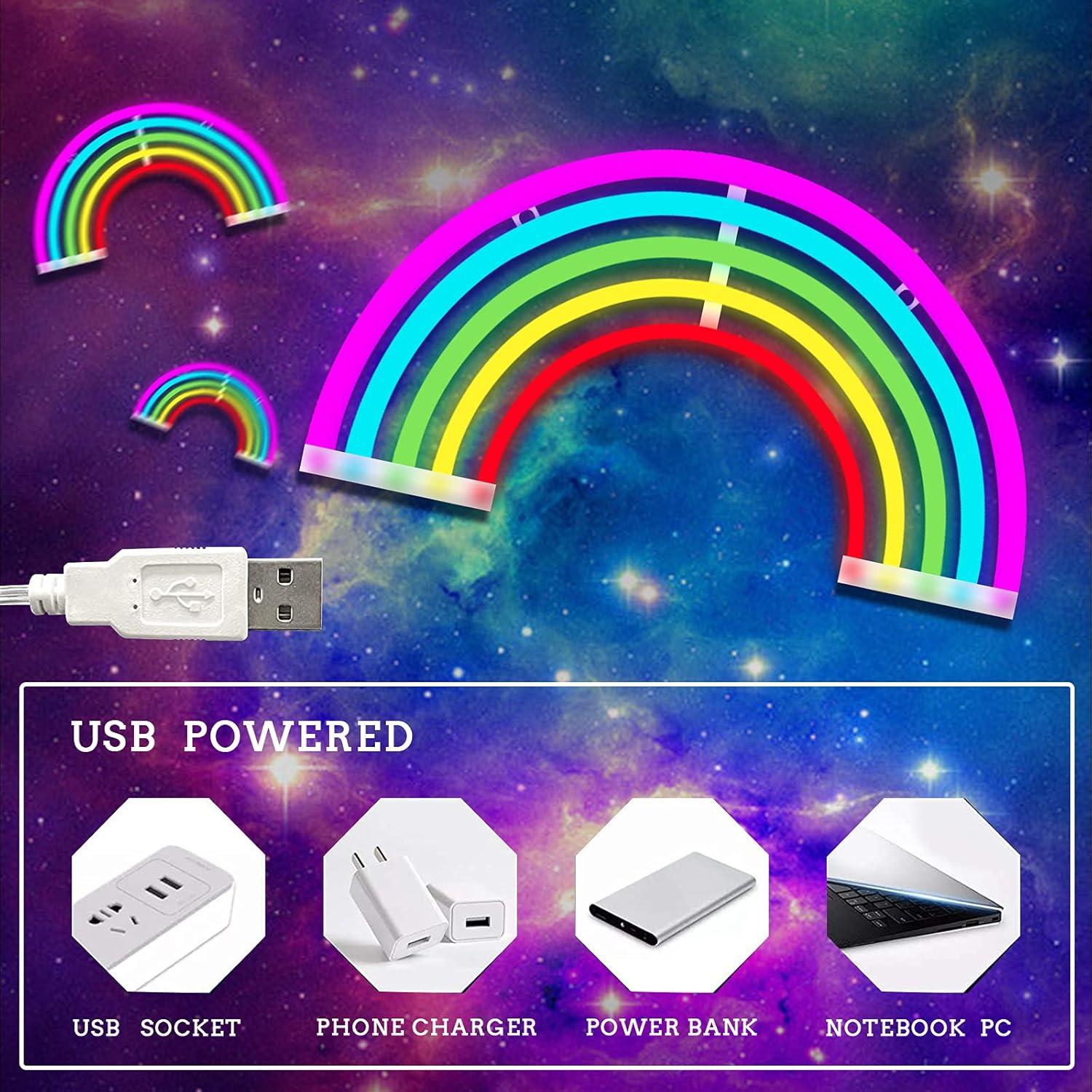 Lámpara de Neón Arcoíris ENUOLI 30.5x17.8 cm USB/Batería