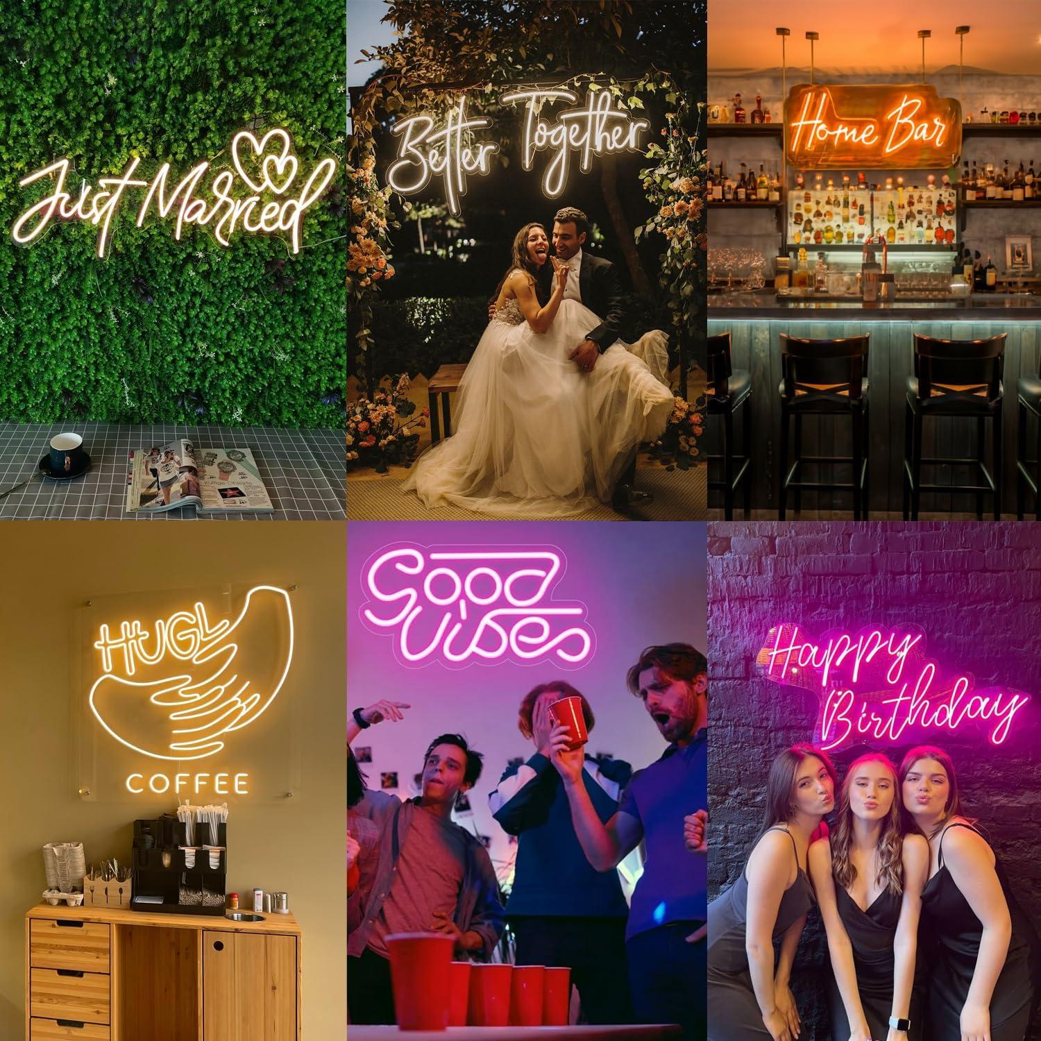 Cartel de Neón Personalizado LED AIOMBVY 50.8x30 cm